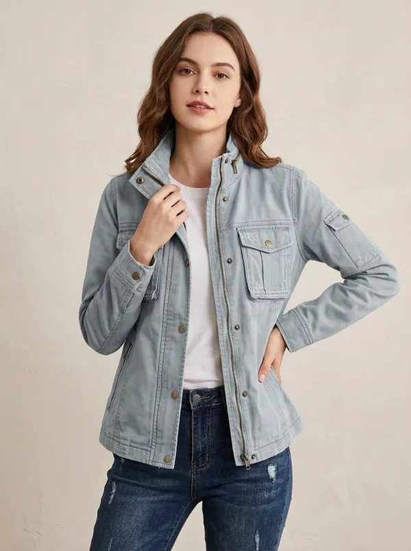 Utility Field Zip-Front Women's Casual Jacket