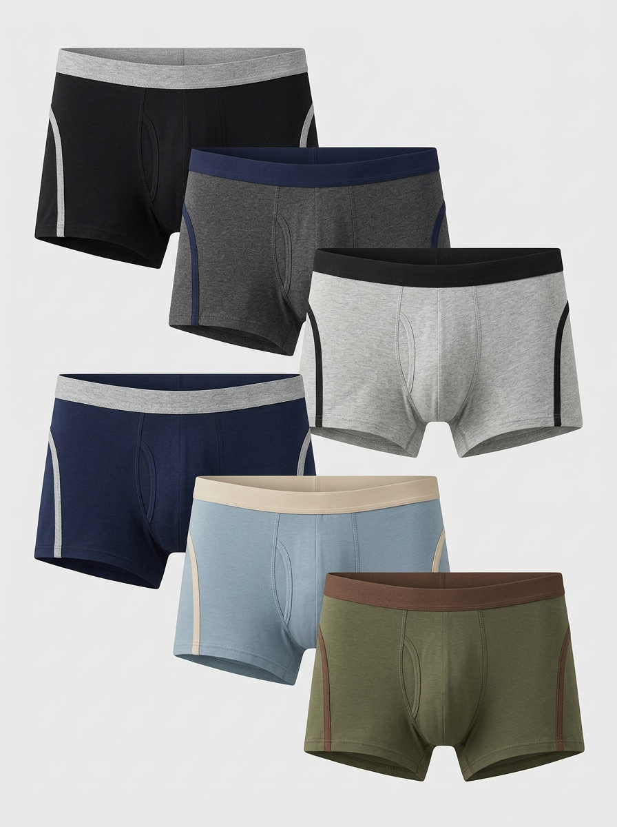 Men's Contrast-Waist Side-Panel Boxer Brief Set