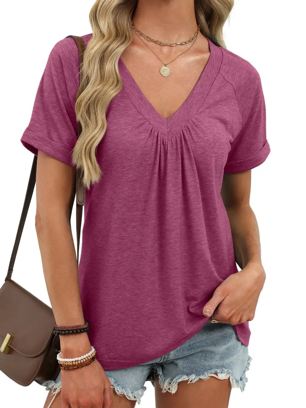 Modern Casual V-Neck Short Sleeve T-Shirt