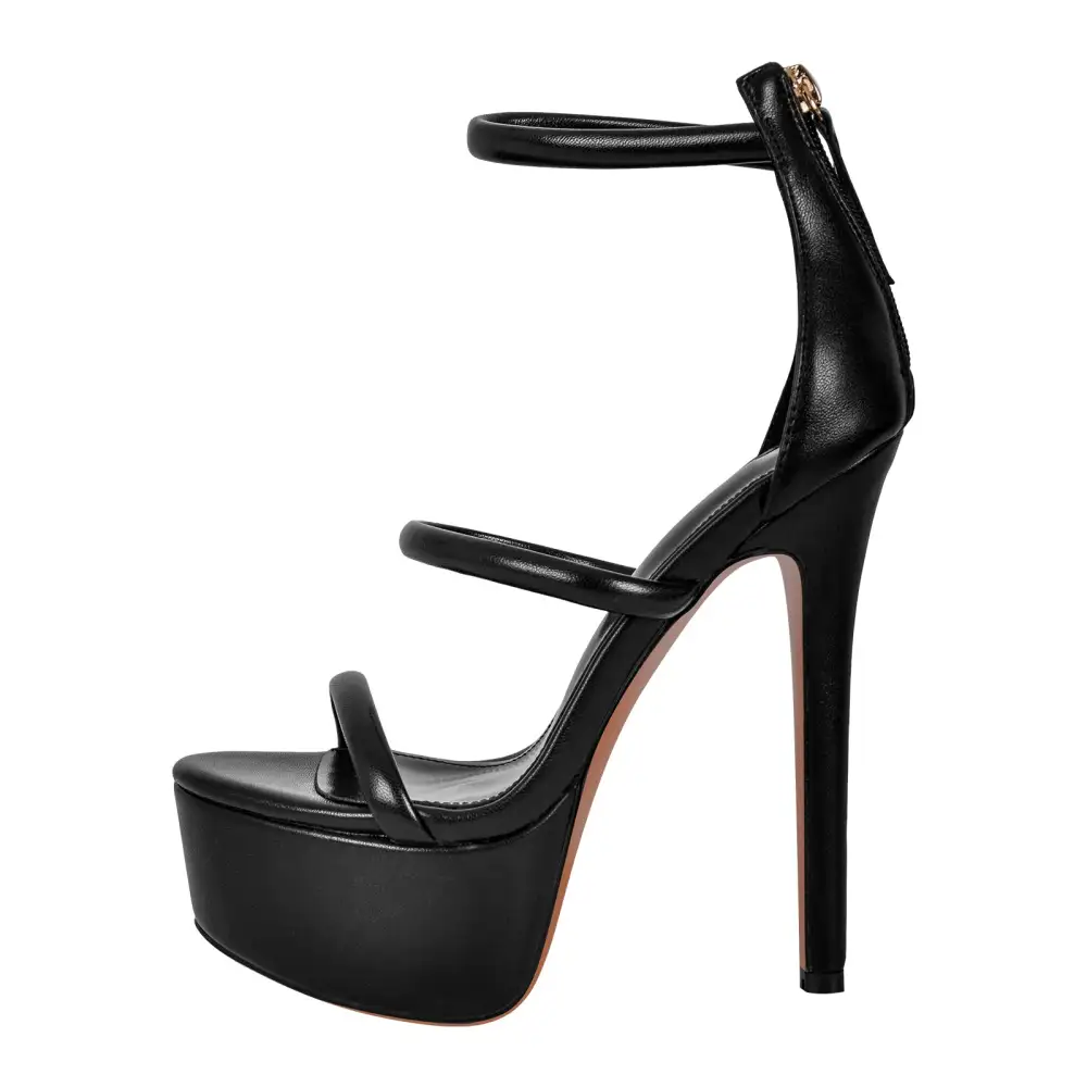 Open Toe Stiletto Ankle Strap Platform Sandals