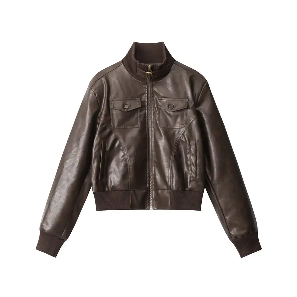 Soft Leather Casual Outerwear Jacket
