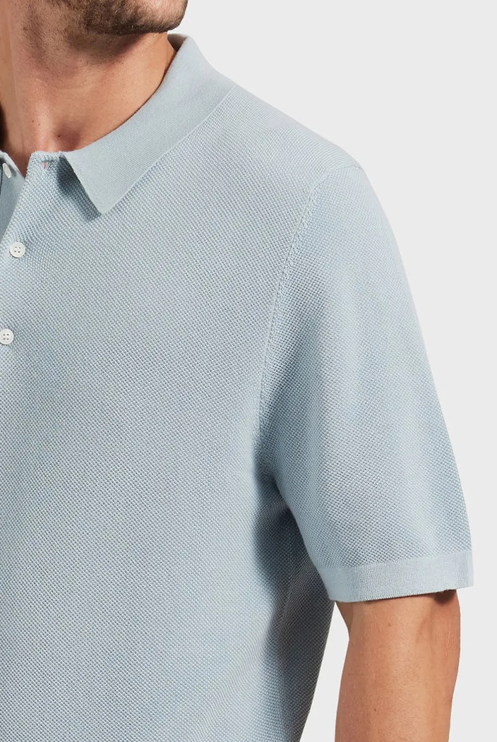 Polo Neck Textured Tee