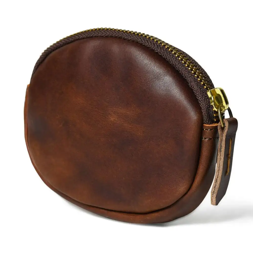 Zippered Leather Coin Purse