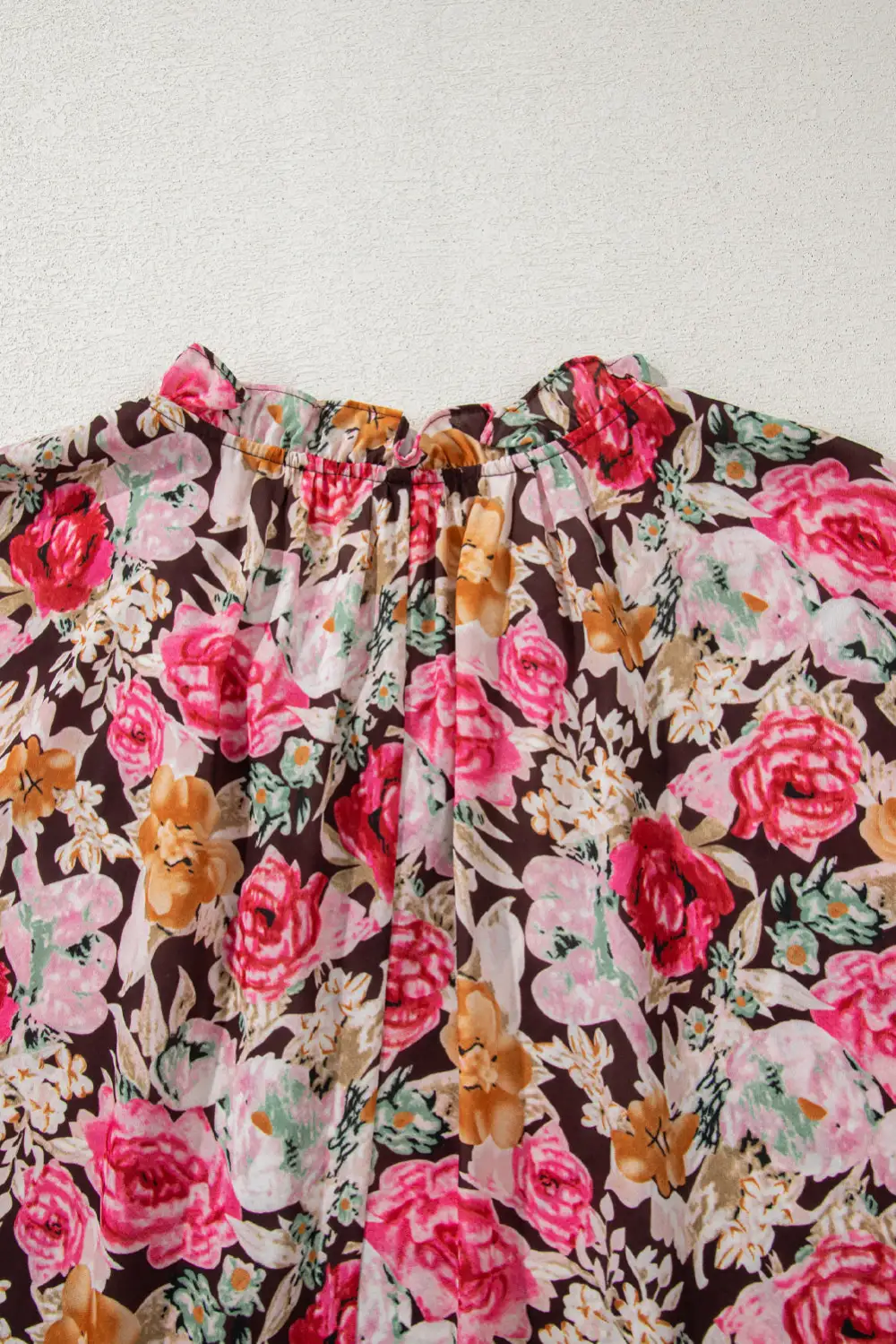 Floral Crew Neck Short Sleeve Blouse
