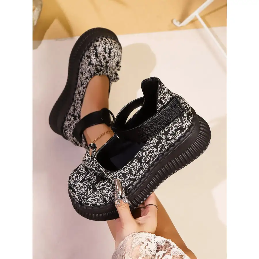 Bow Round Toe Platform Loafers Shoes