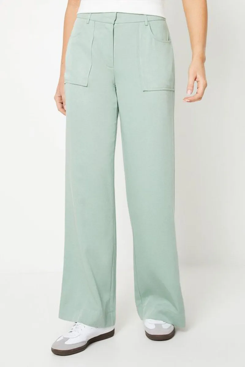 Casual Style Pocket Wide Leg Trouser