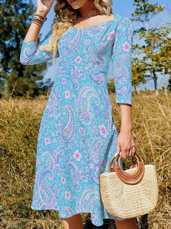 Sweetheart Neck A-Line Design Dress