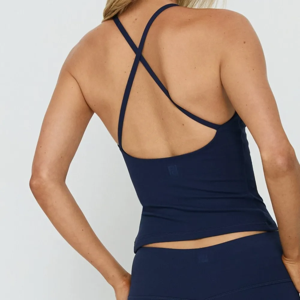 Scoop Neck Cross Back Tank Top