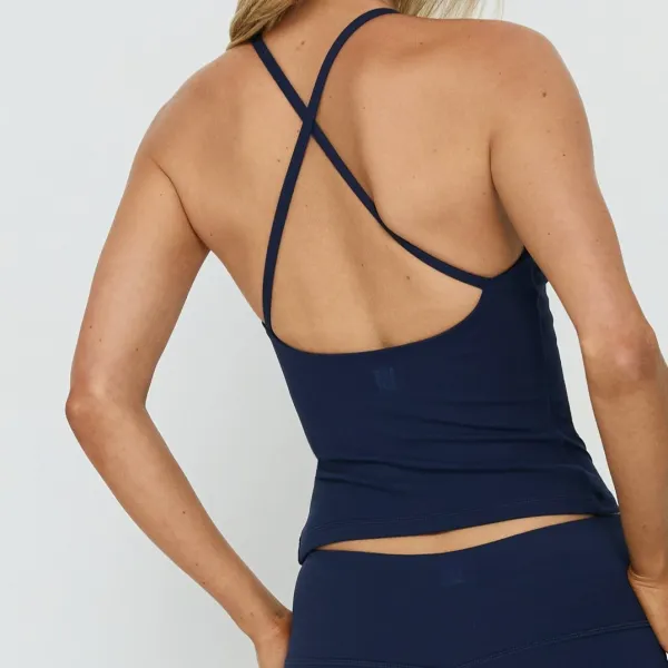 Scoop Neck Cross Back Tank Top