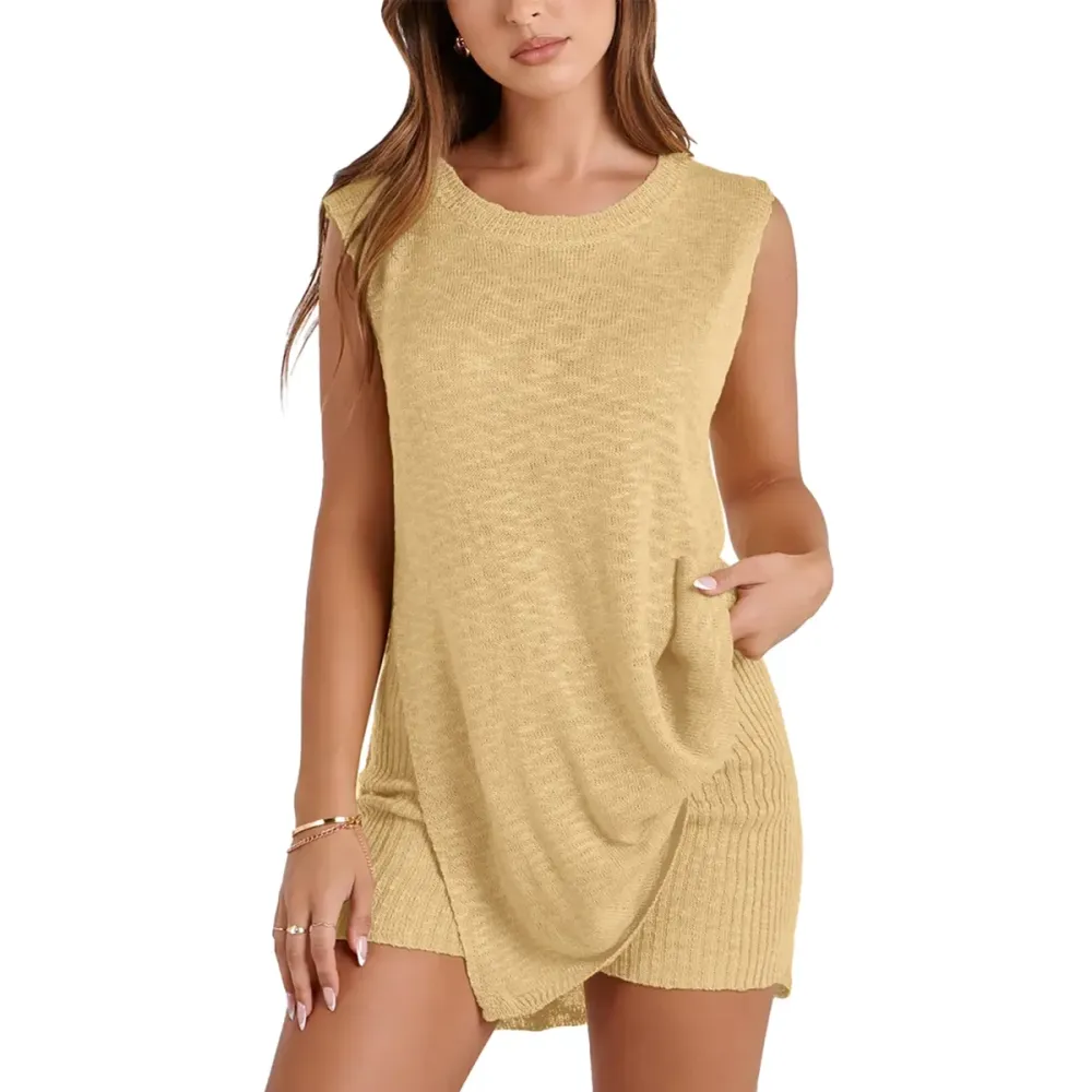 Women's 2 Piece Outfits Summer Knit Sweater Set