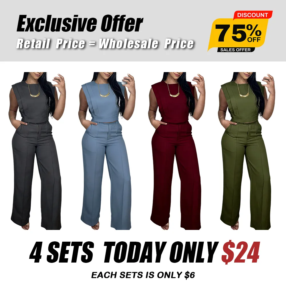 Women's Crop Top and Pocket Pants Set
