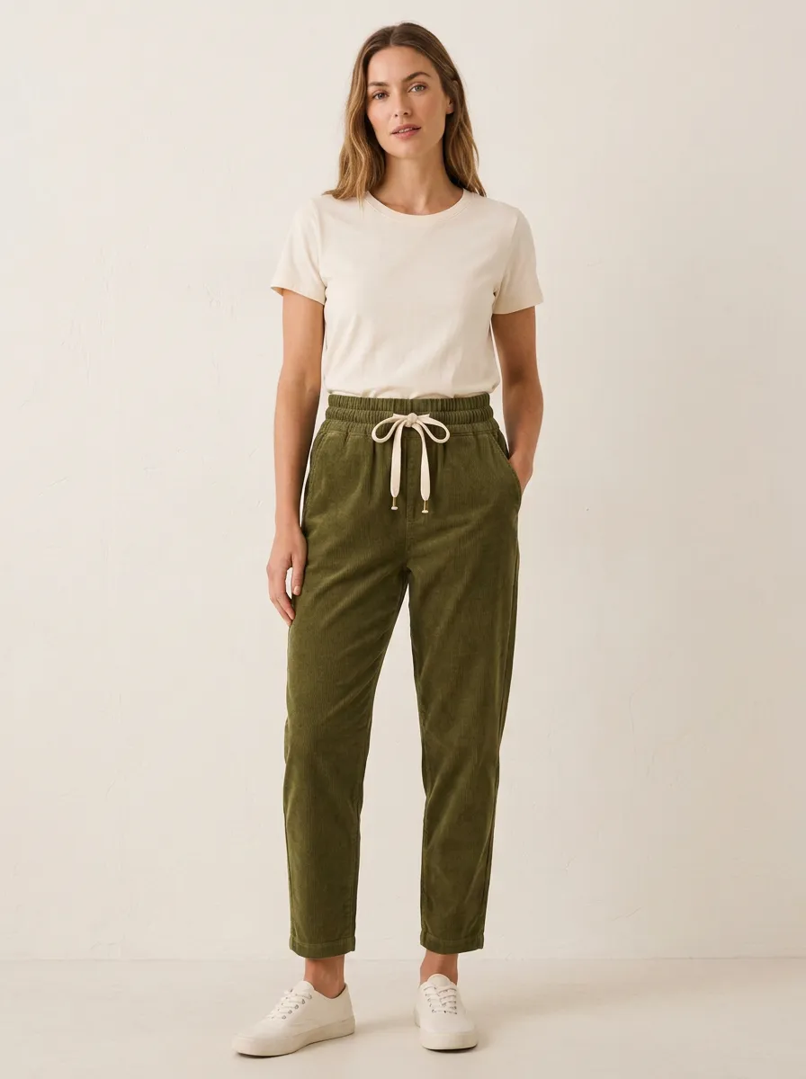 Women's Rugged Casual Adjustable Drawstring Waist Pants