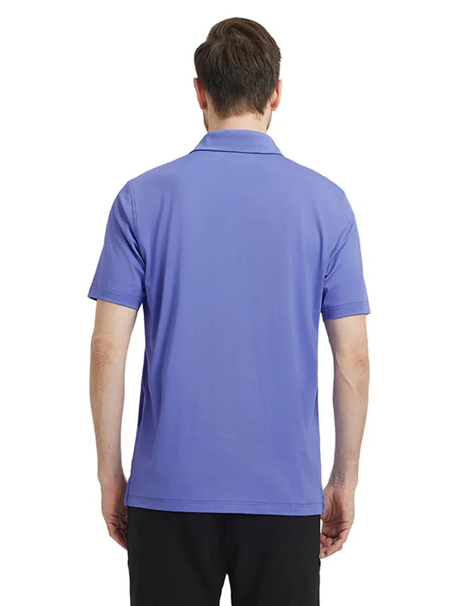 Men'S Designed Collared Solid Performance Polo