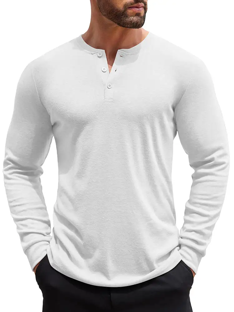 Fashion Lightweight Pullover Henley Shirt Hoodie