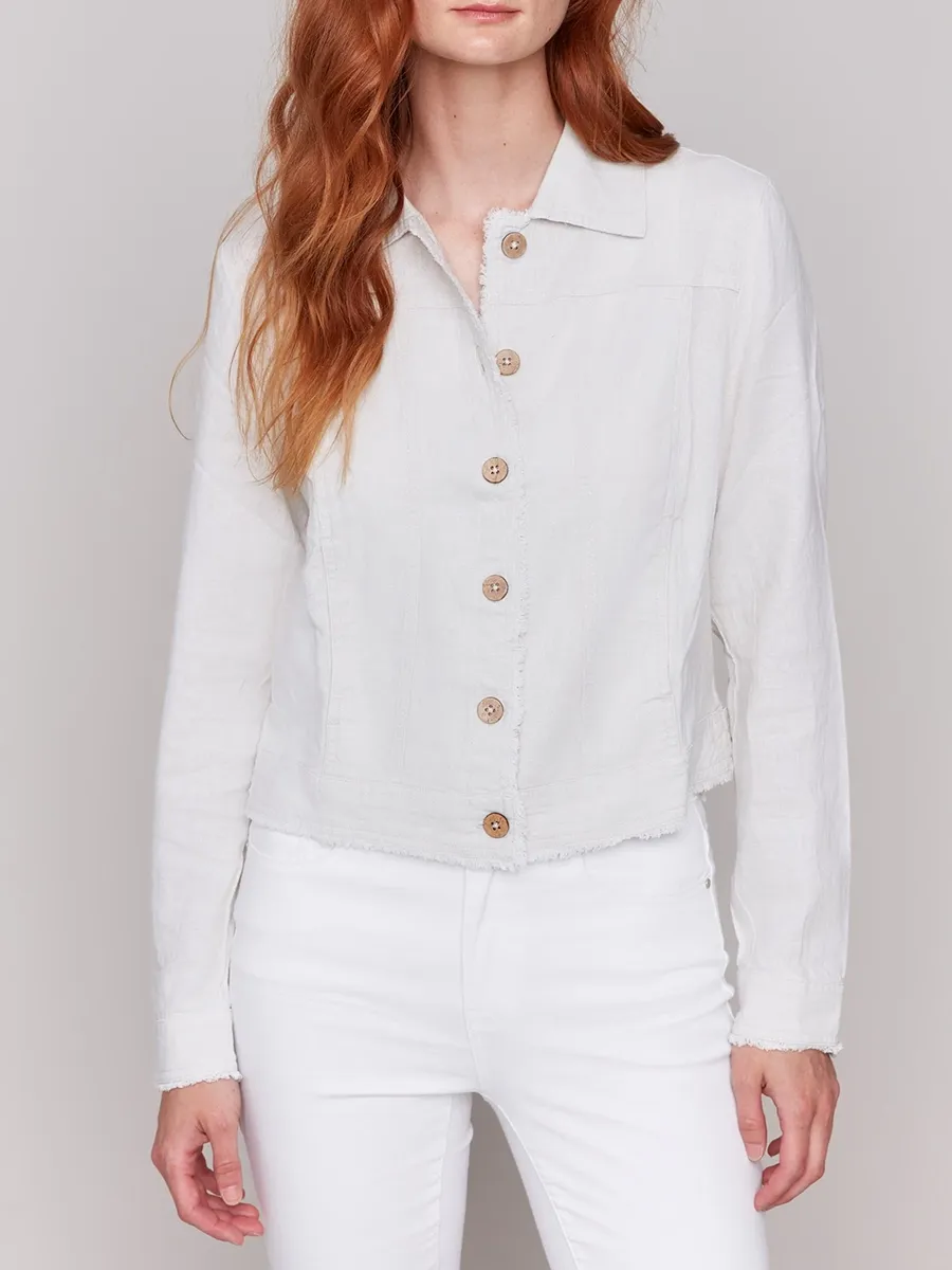 Fashionable And Versatile Linen Blend Women's Jacket