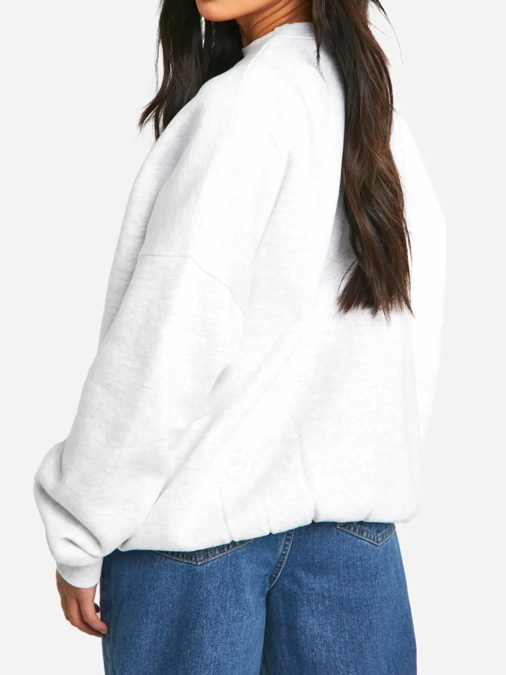 WHITE GRAPHIC APPLIQUE SWEATSHIRT
