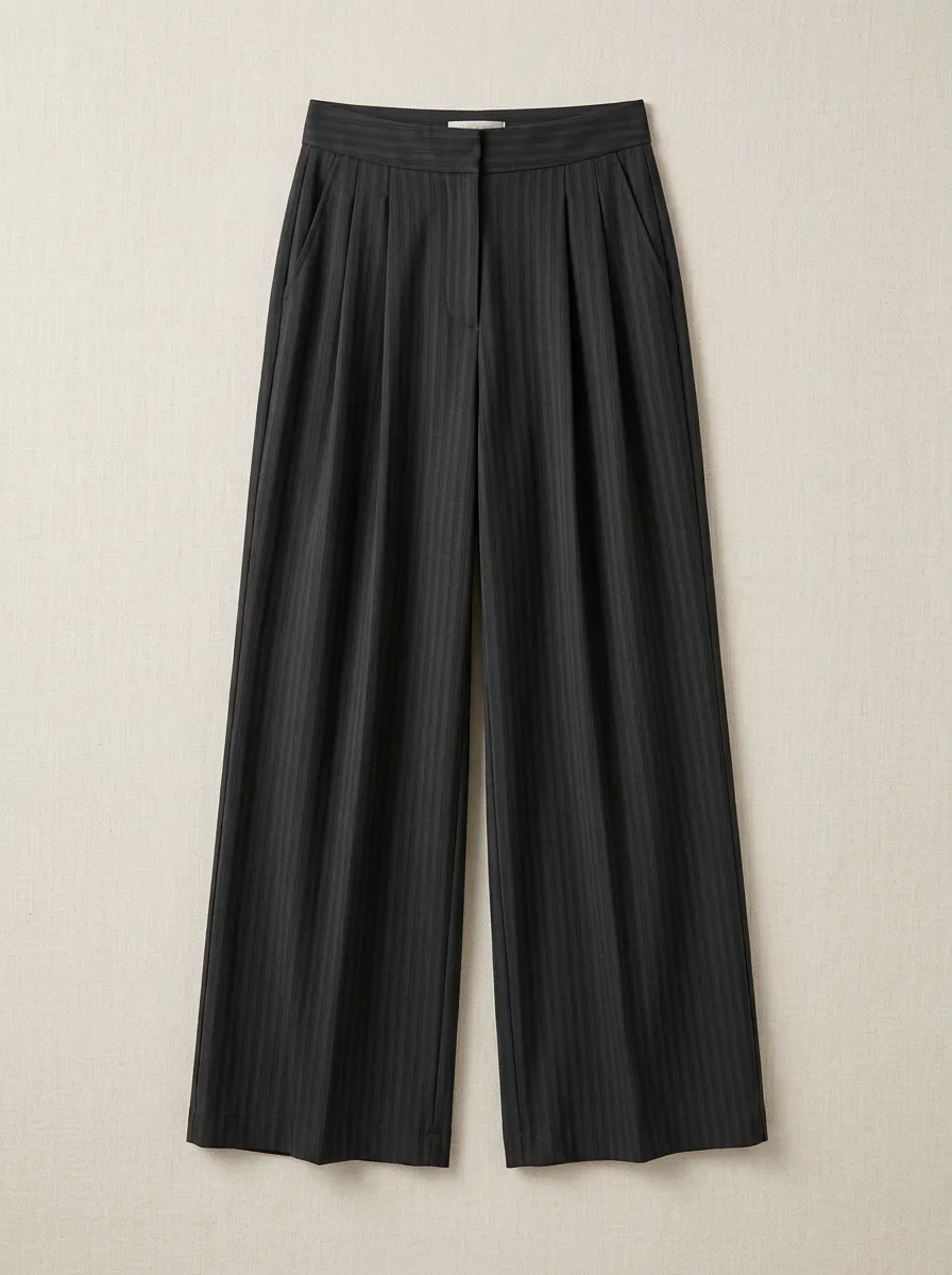 Everyday Wide-Leg Pinstripe Printed Women's Wide-Leg Pants