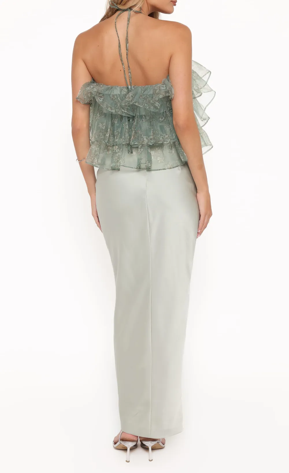 Satin High Rise Fitted Skirt