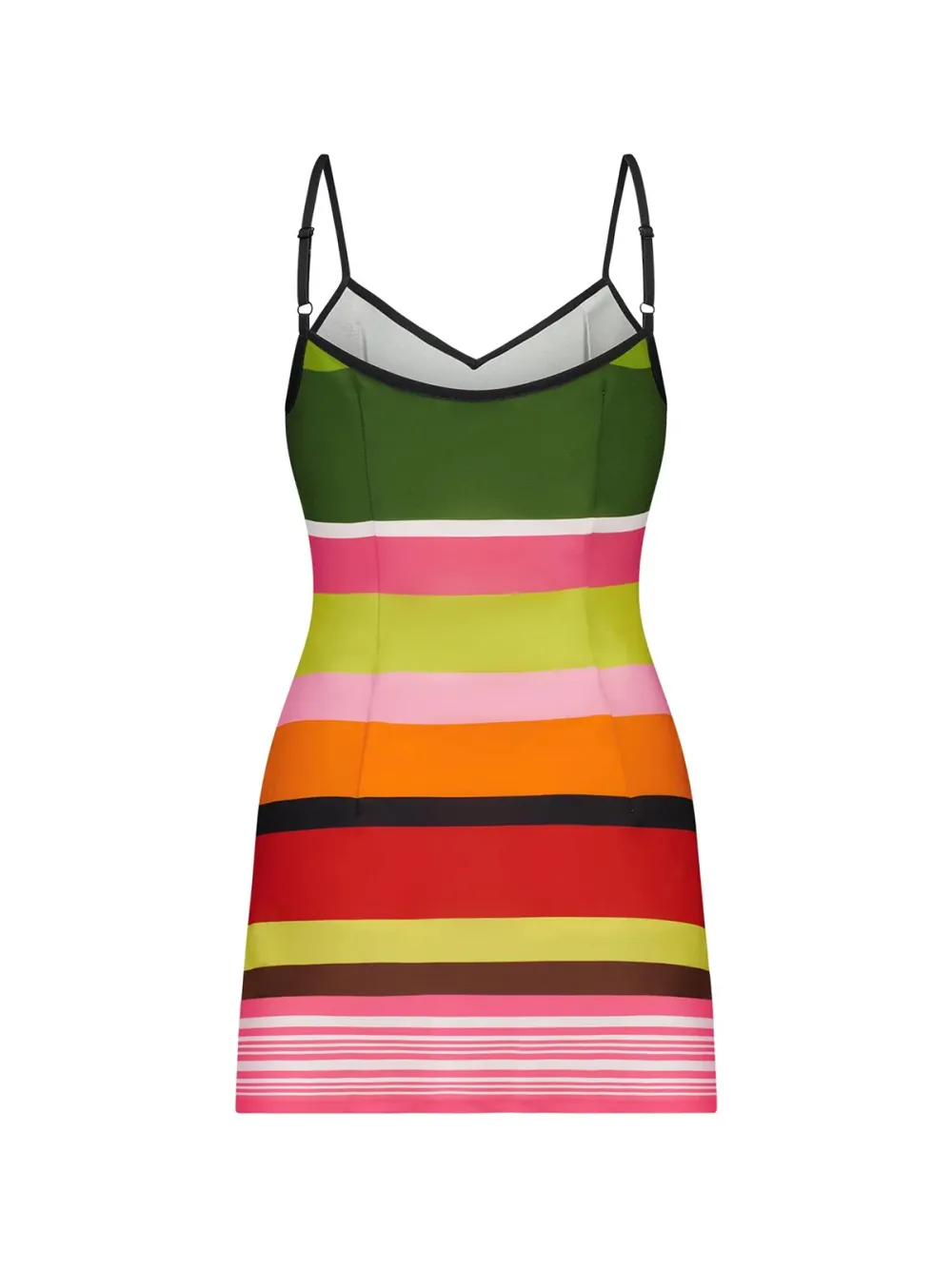 Casual Style Mini Dress Emerald Stripe