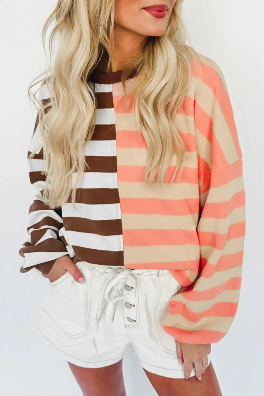 Color Block Drop Shoulder Sweatshirt