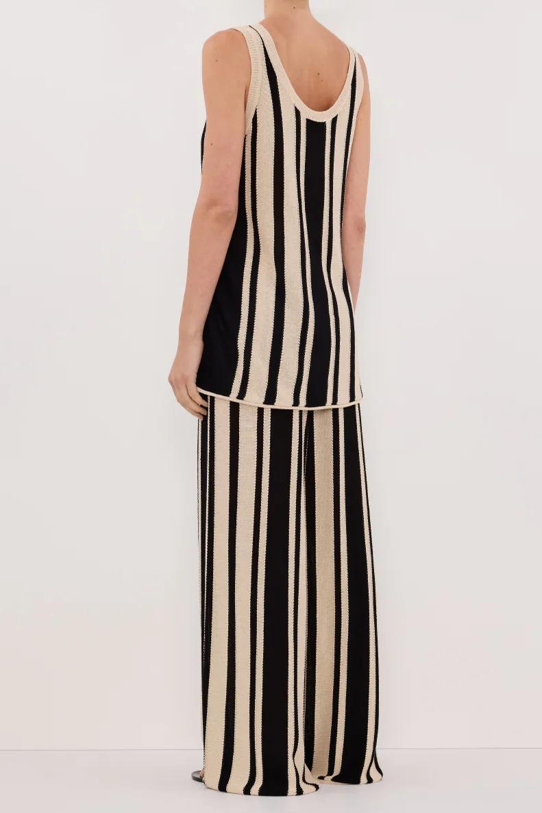 STRIPE WIDE LEG KNIT PANT