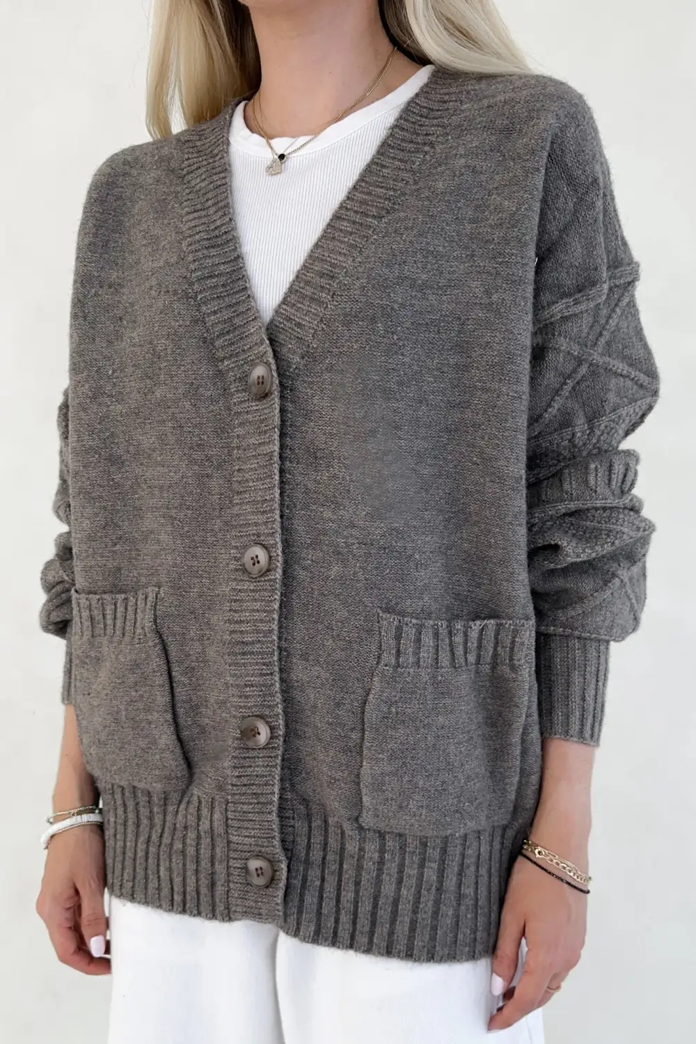 Knit Button Front Cardigan