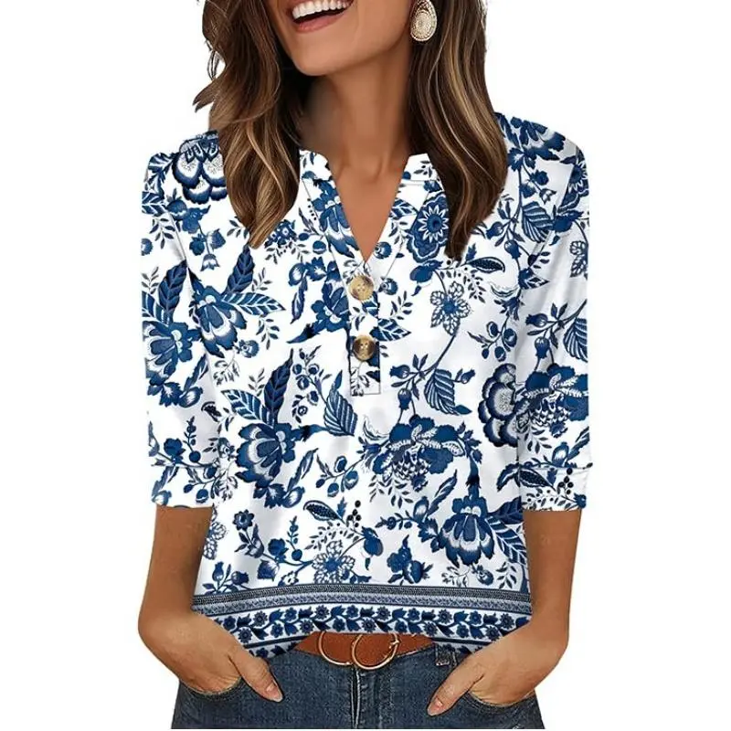 Womens Tops 3/4 Sleeve Heley Shirts