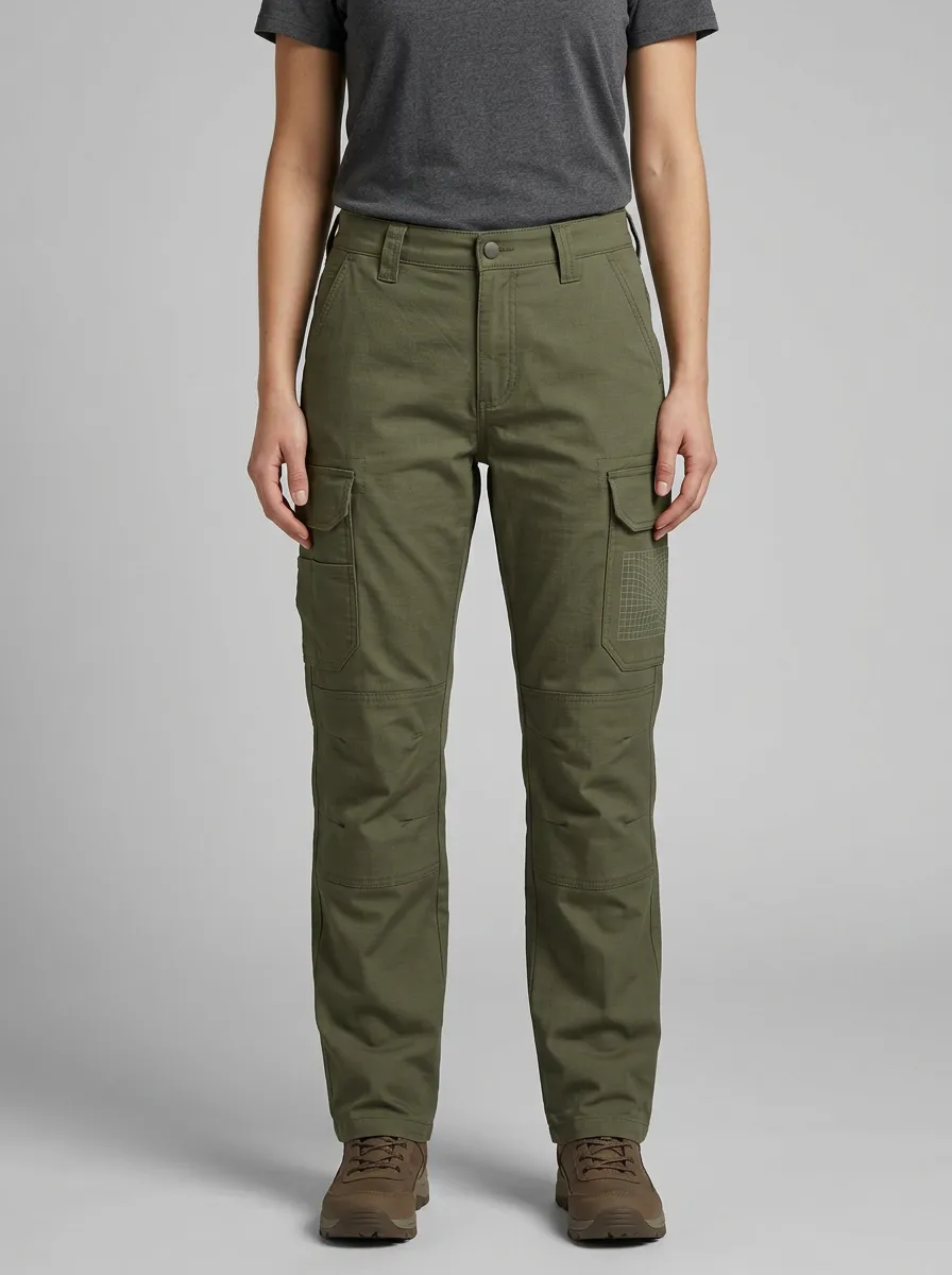 Unisex Grid Pattern Tactical Work Pants