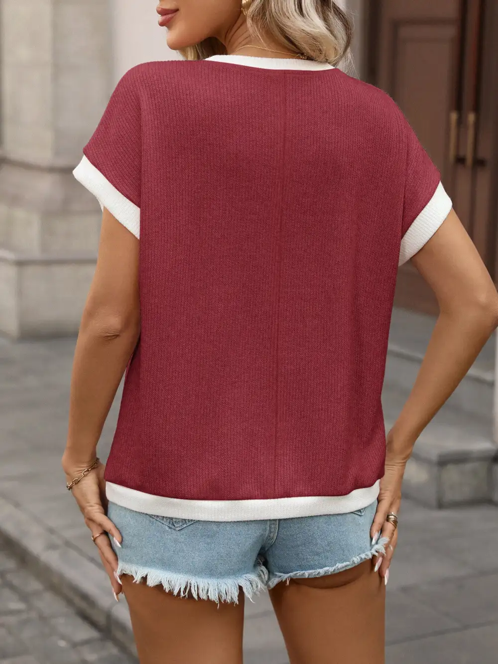 Contrast Trim Short Sleeve T-Shirt