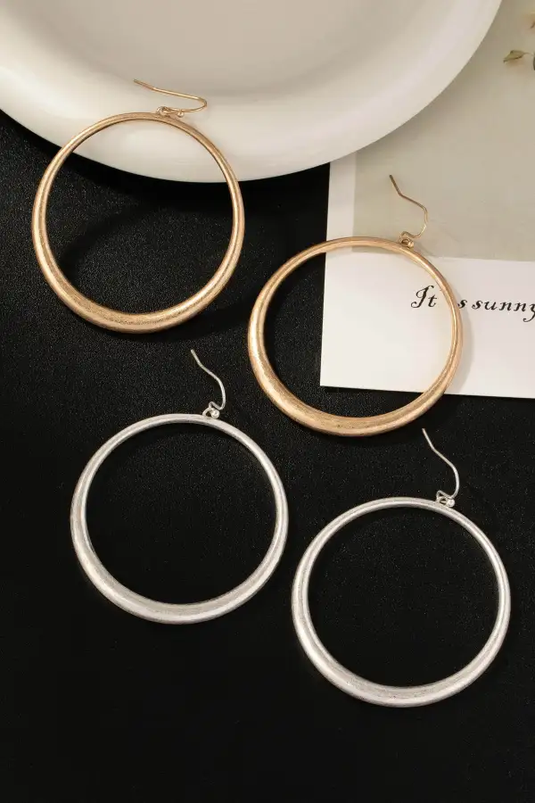 Harper Metal Hoop Drop Earrings