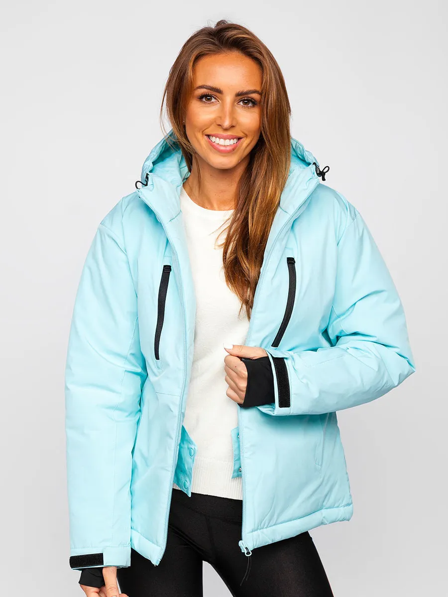 Blue women's winter ski jacket