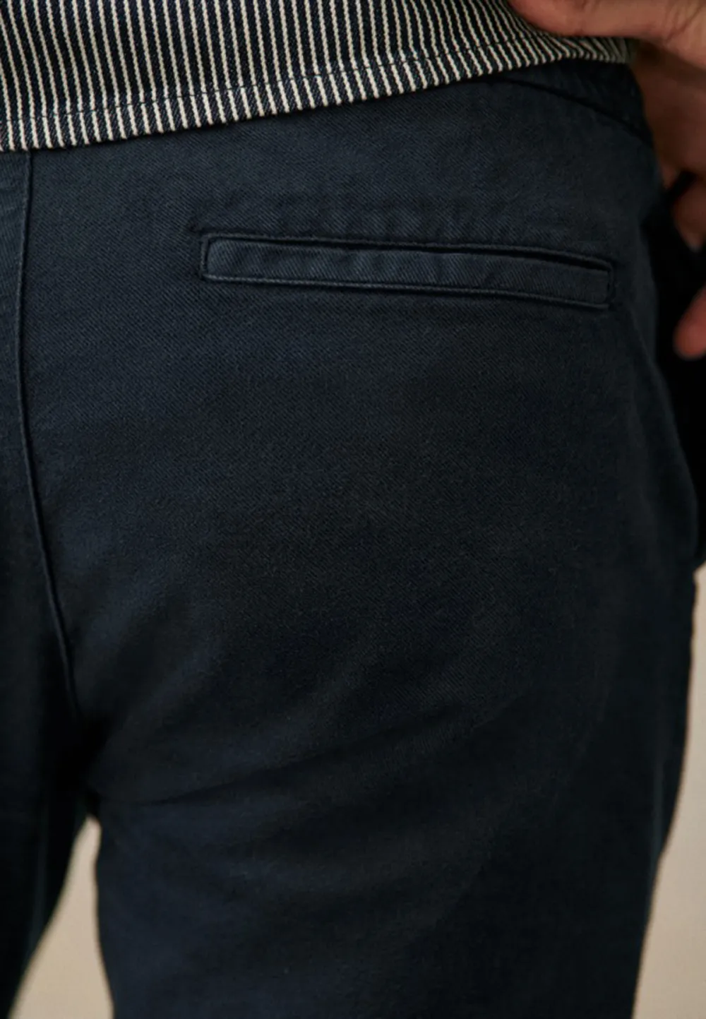 Olive Green Cotton Linen Blend Drawstring Trousers
