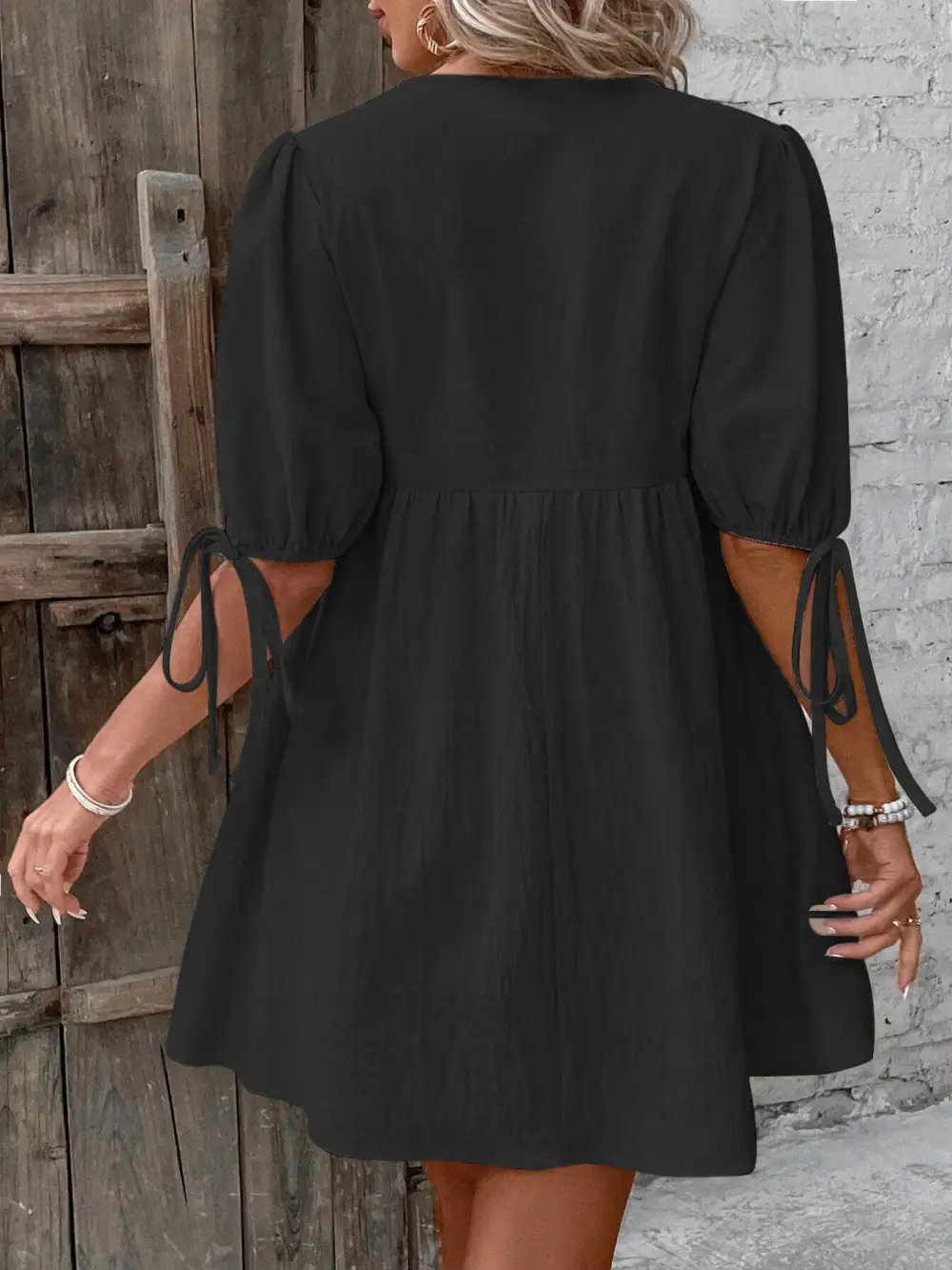 Puff Sleeve Mini Dress