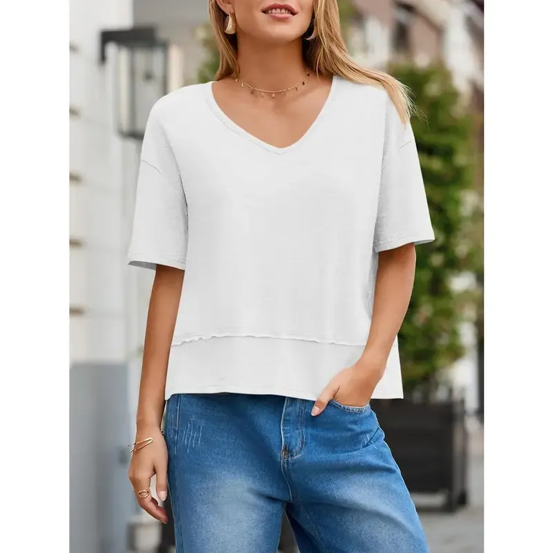 Women's Summer V-neck T-shirt