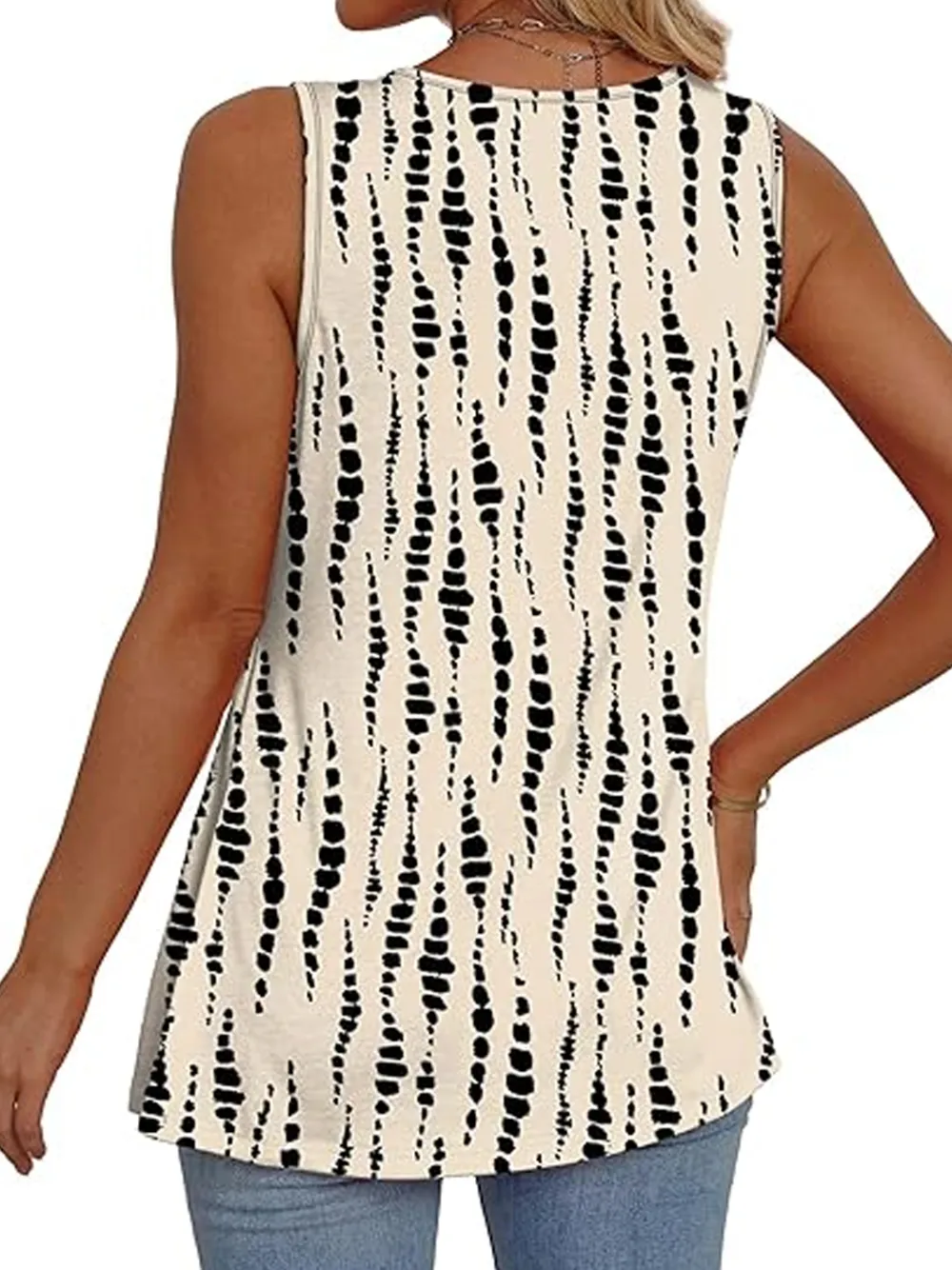 Womens Tank Tops 2025 Flowy Peplum Tops For Women Dressy Sleeveless V Neck Babydoll Tank Tops