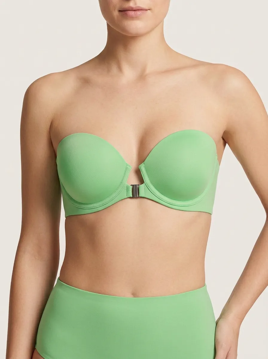 Women's Structured-Cup Seamless Front-Closure Strapless Bra