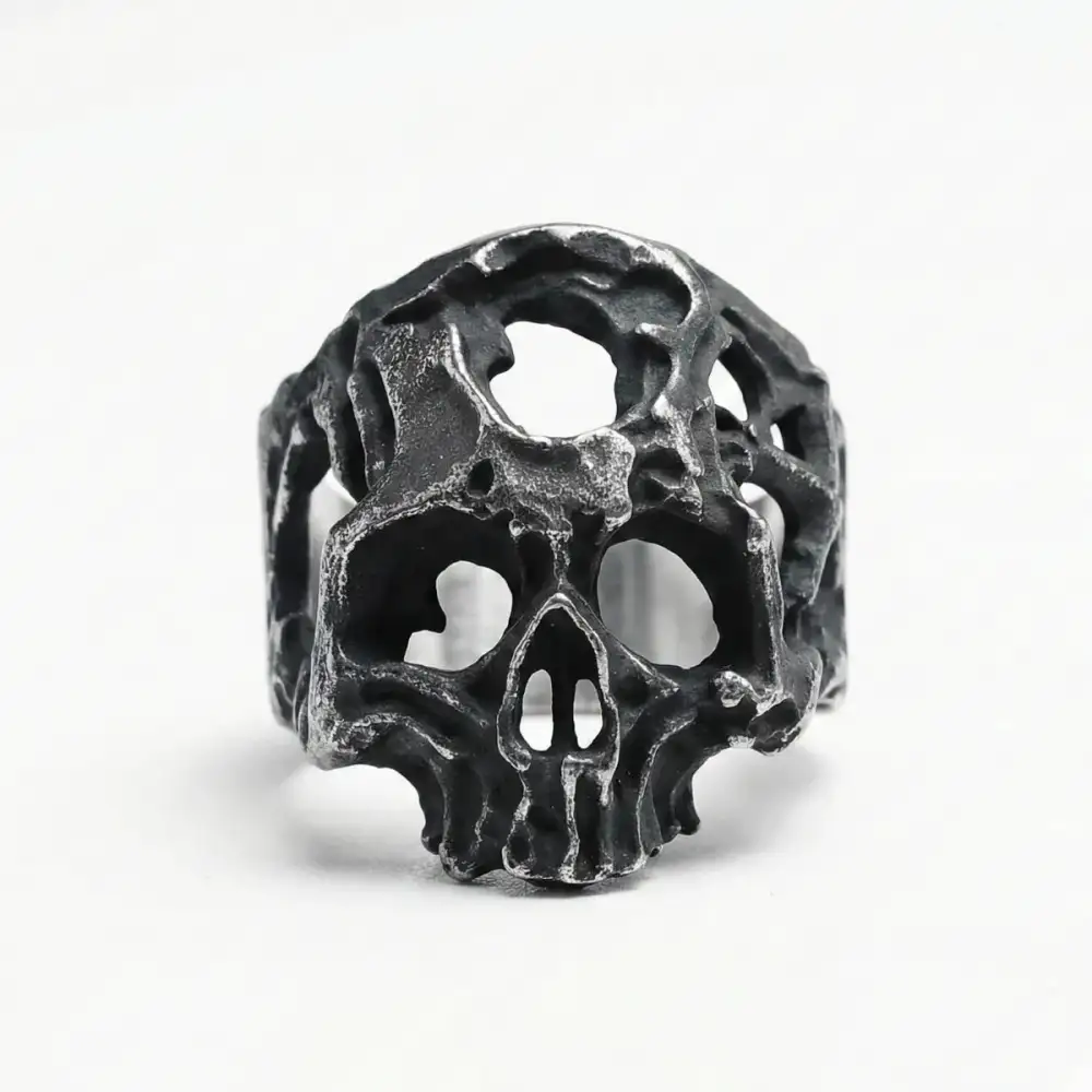 Men's Hollow Cross Skull Ring