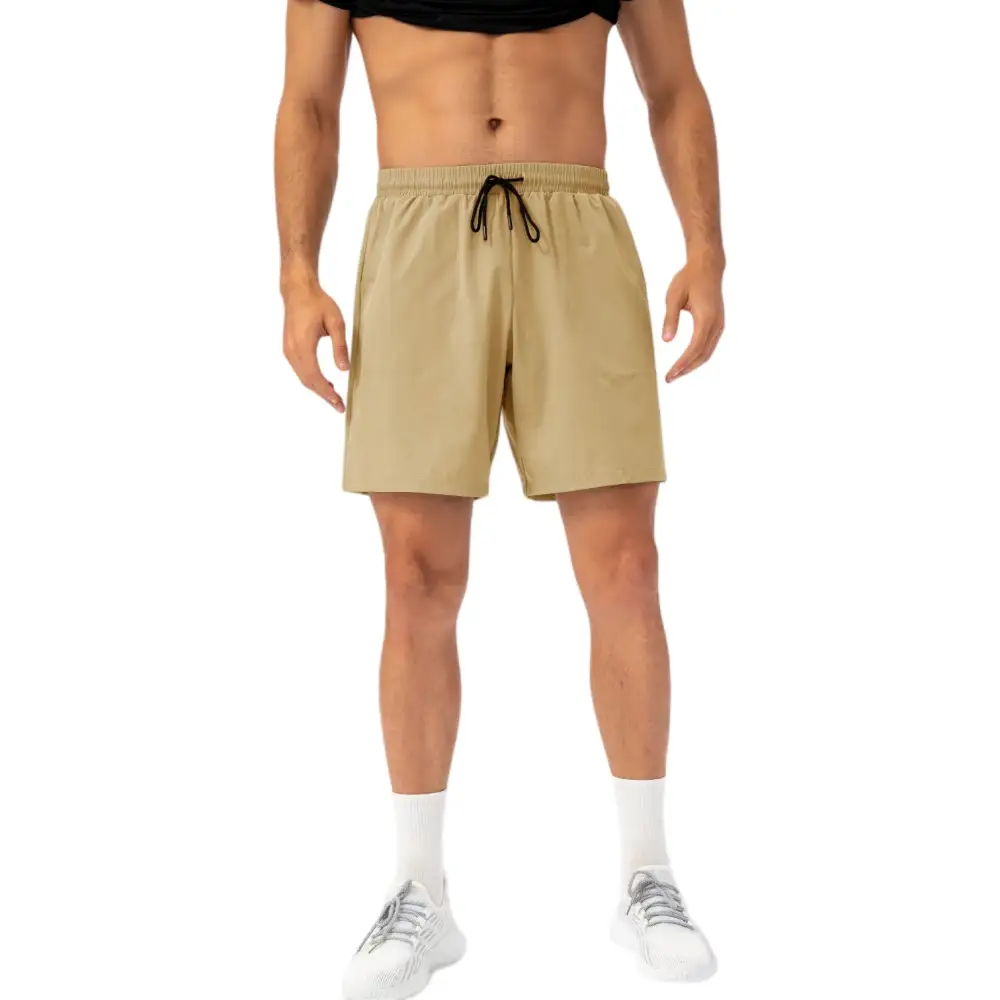Refined Drawstring Elastic-Waist Side-Pocket Lightweight Men's Athletic Shorts