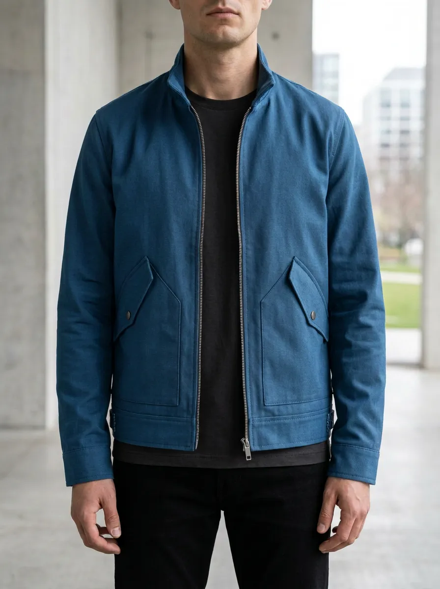 Solid Zip Collar Jacket