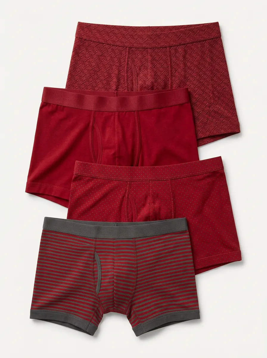 Men's Multi-Pattern Striped Polka Dot Printed Boxer Briefs