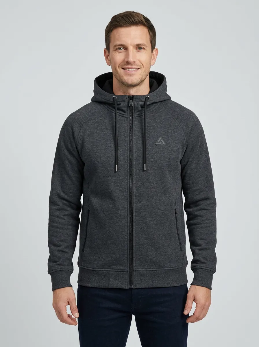 Athletic Zip-Up Hooded Active Look Men's Sport Jacket