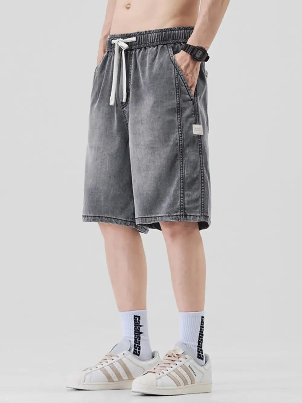 Men's Plus Size Casual Loose Fit Denim Shorts