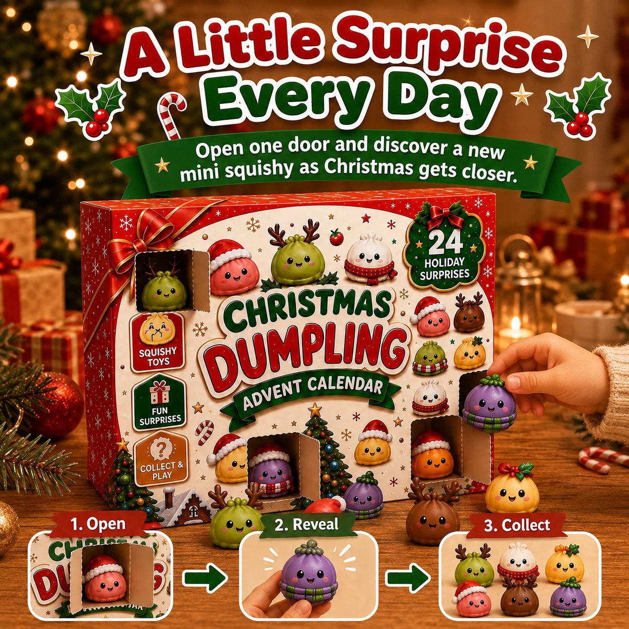 How the 24-day squishy advent countdown works