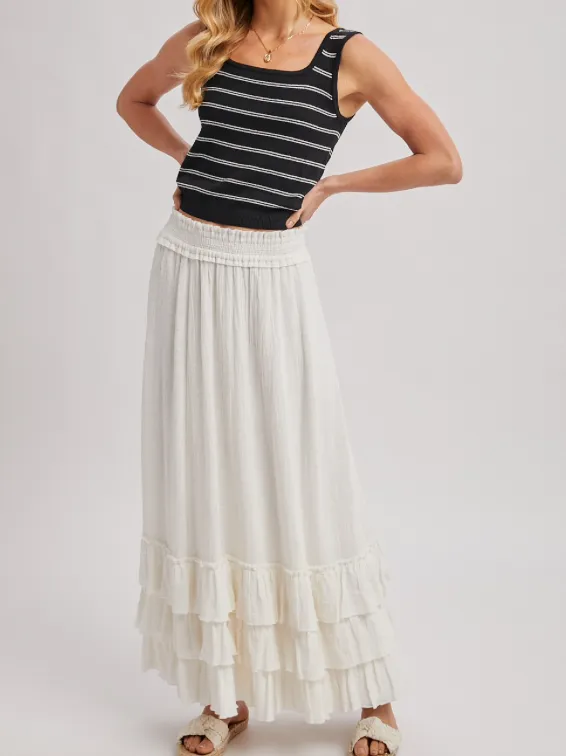 Striped Scoop Sleeveless Sweater