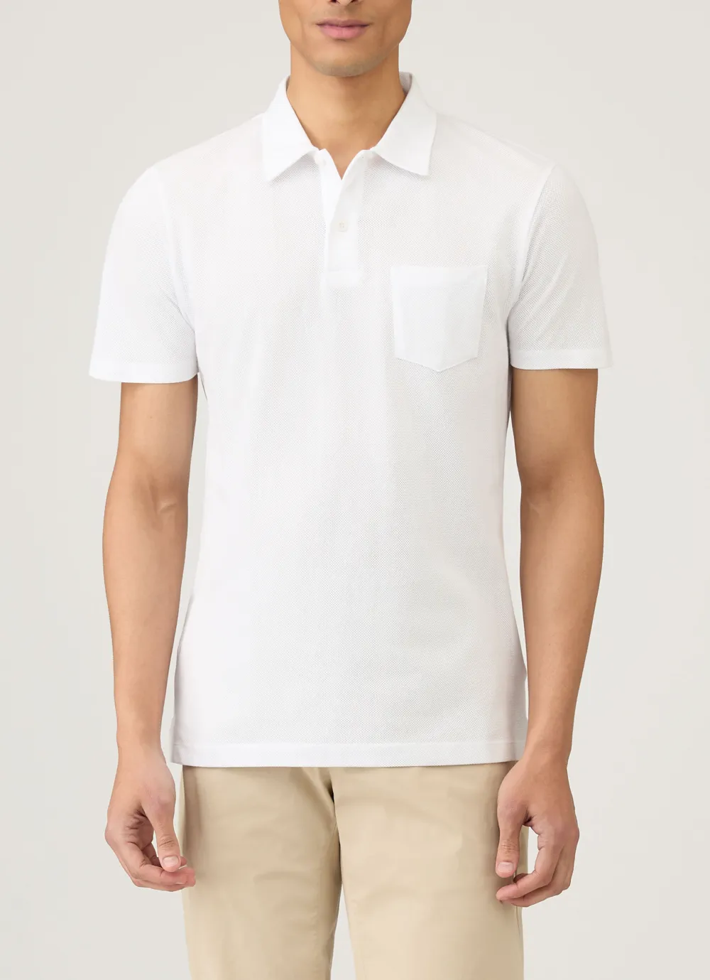 Polished Everyday Slim Fit Mesh Cotton Short Sleeve Polo Shirt
