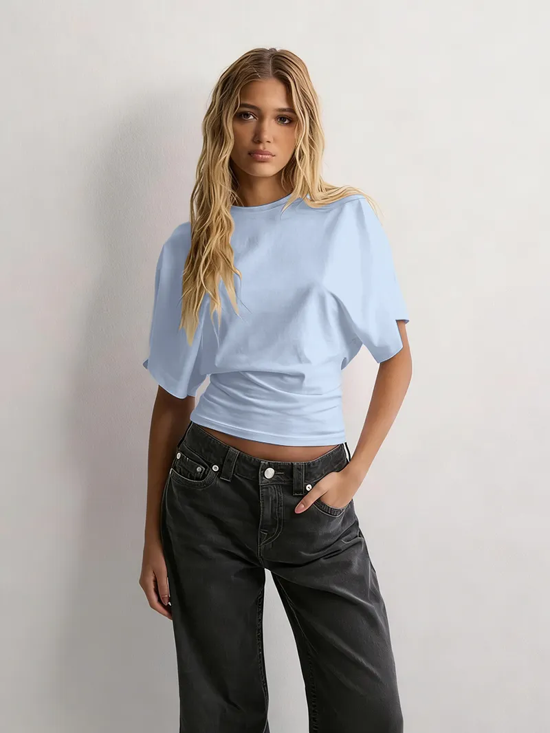 Women's Solid Color Round Neck Tee