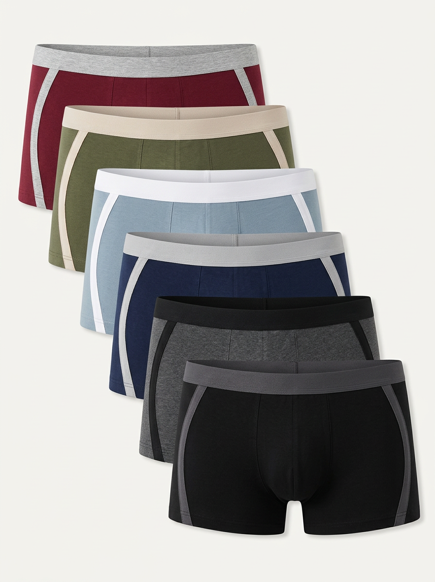 Men's Contoured-Pouch Contrast-Panel Boxer Brief Set