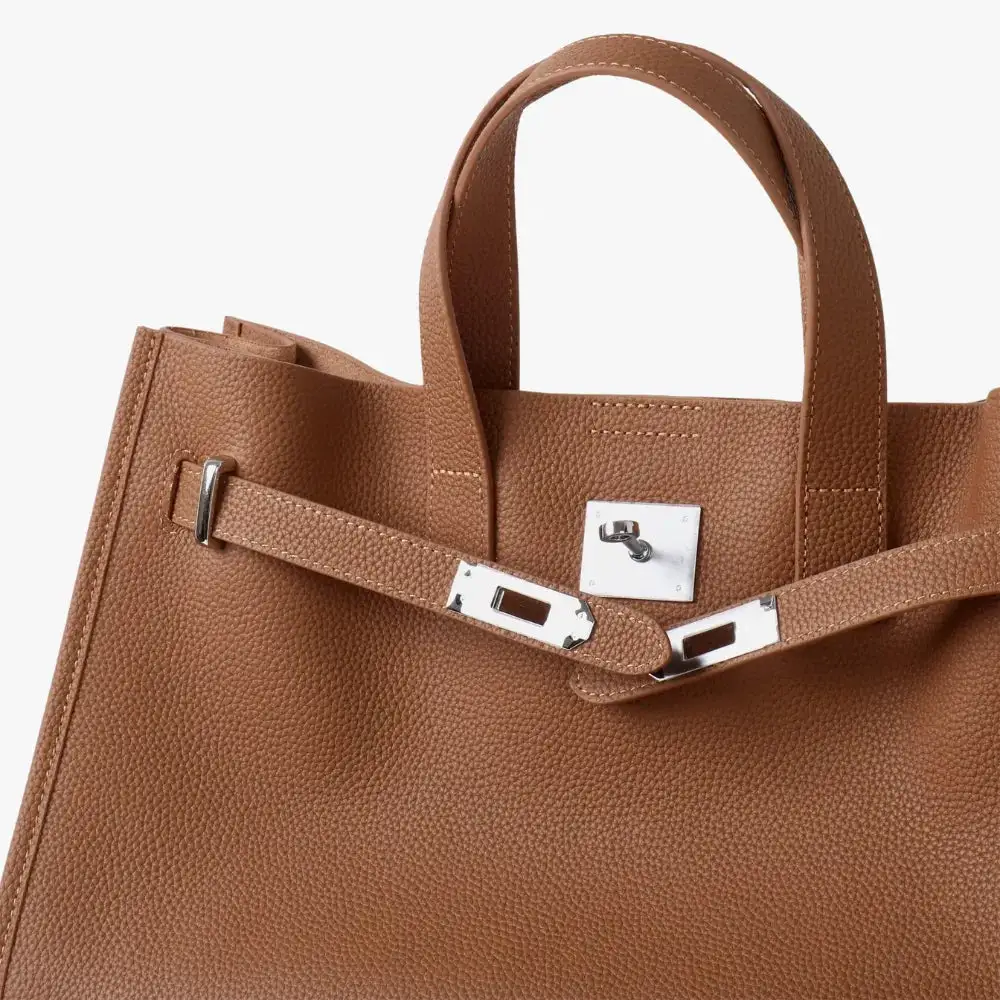 Open Top Soft Grain Shoulder Bag