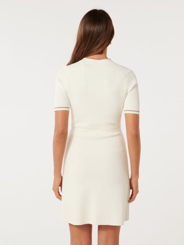 Beige Knit Mini Dress