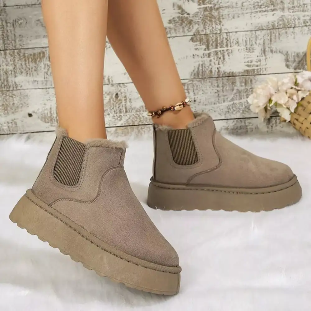 Round Toe Platform Ankle Boots